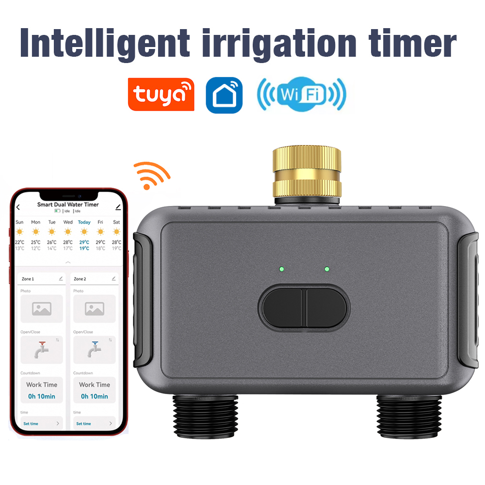 Smart Garden Watering - 와이파이 자동 급수 타이머, 듀얼 호스