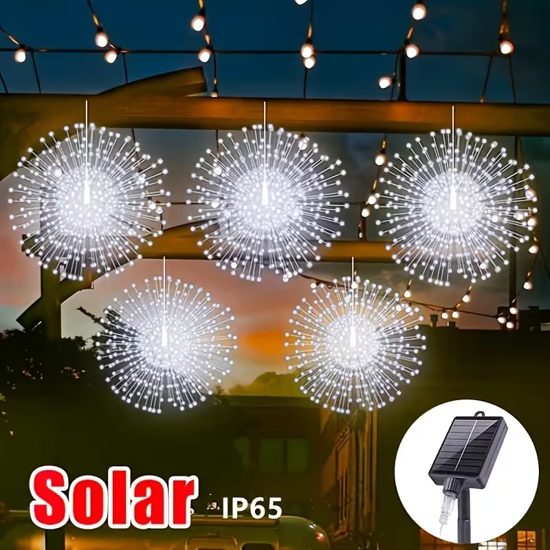 Smart Garden Umbrella - 4/5개 태양광 스타버스트 LED 스트링 조명
