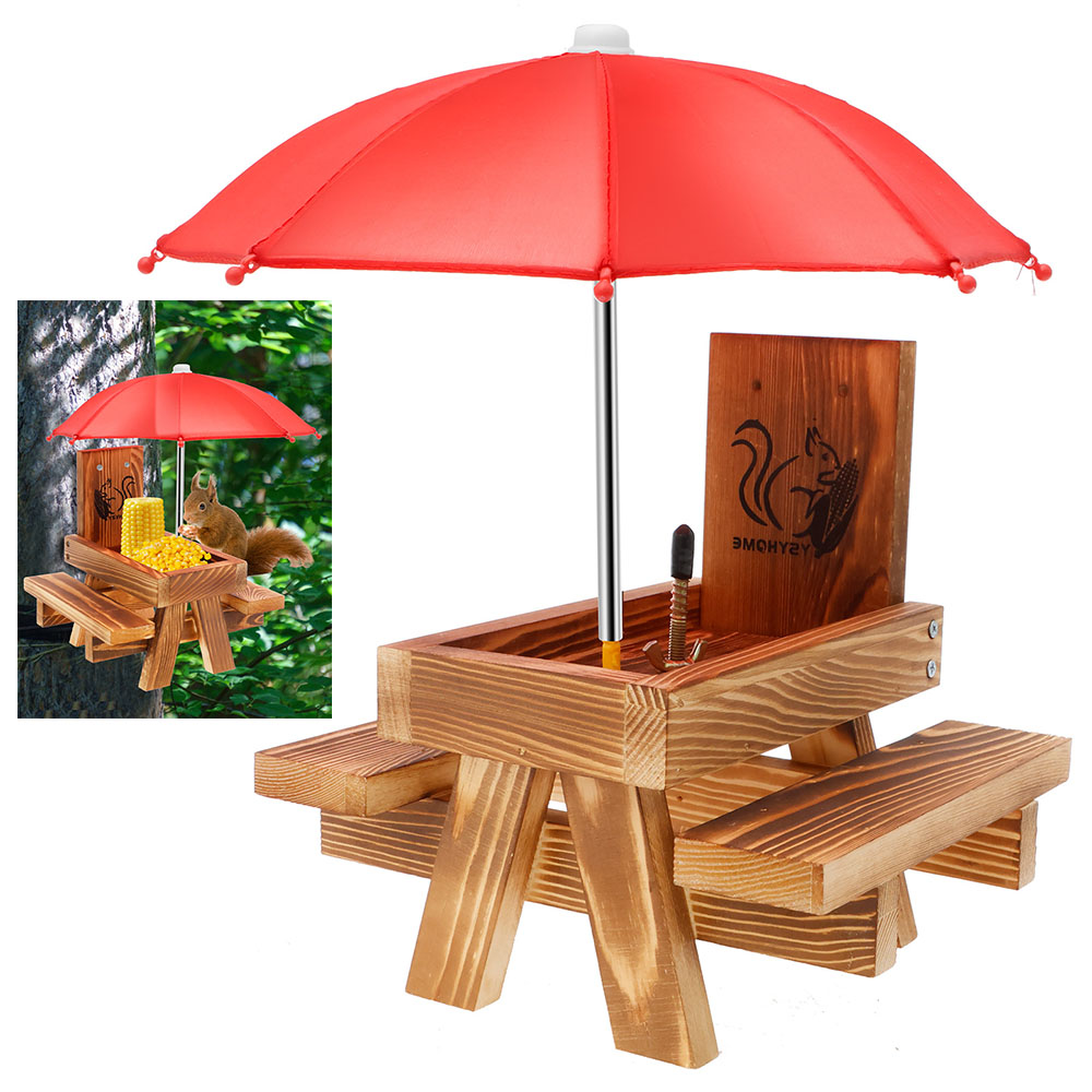 Smart Garden Umbrella - 나무 다람쥐 먹이통 야외 다람쥐 피크닉