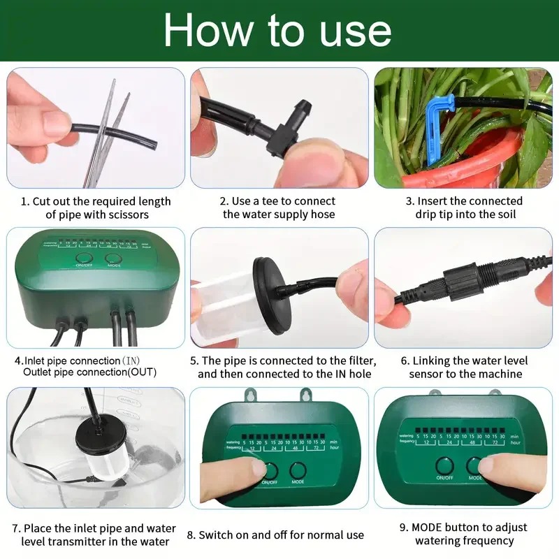 냄비 식물을위한 내장 1800mAh 배터리 관개 기능이 - Smart Garden Watering 리뷰 및 가격