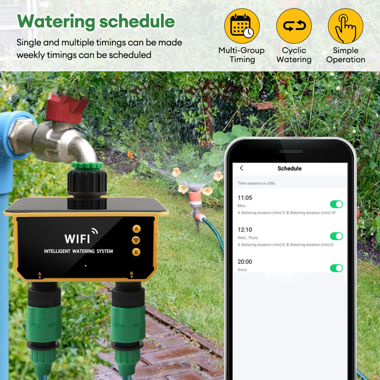 태양광 와이파이 스마트 관개 타이머, 레인 센싱 기능, - Smart Garden Watering 리뷰 및 가격
