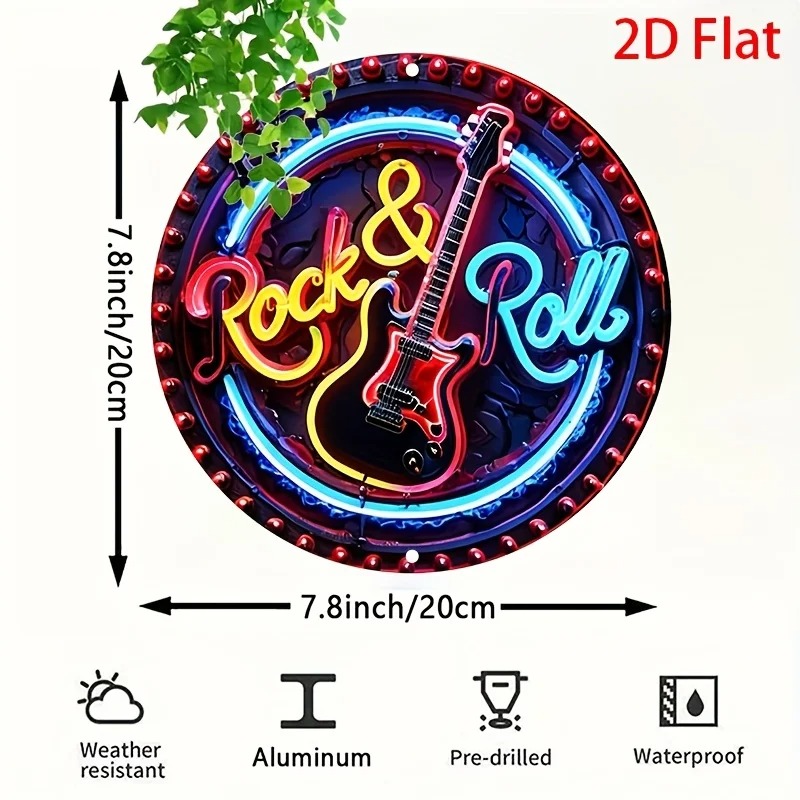 빈티지 록 네온 사인, 2D 평면 금속 알루미늄 벽 장 - Smart Garden In Home 리뷰 및 가격